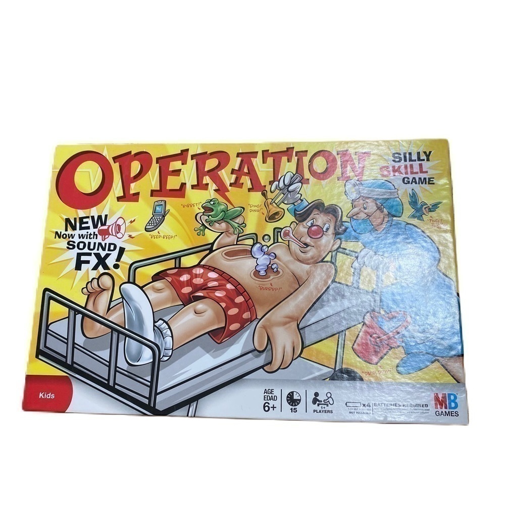 Milton Bradley Operation Board Game Yellow Kids Toy